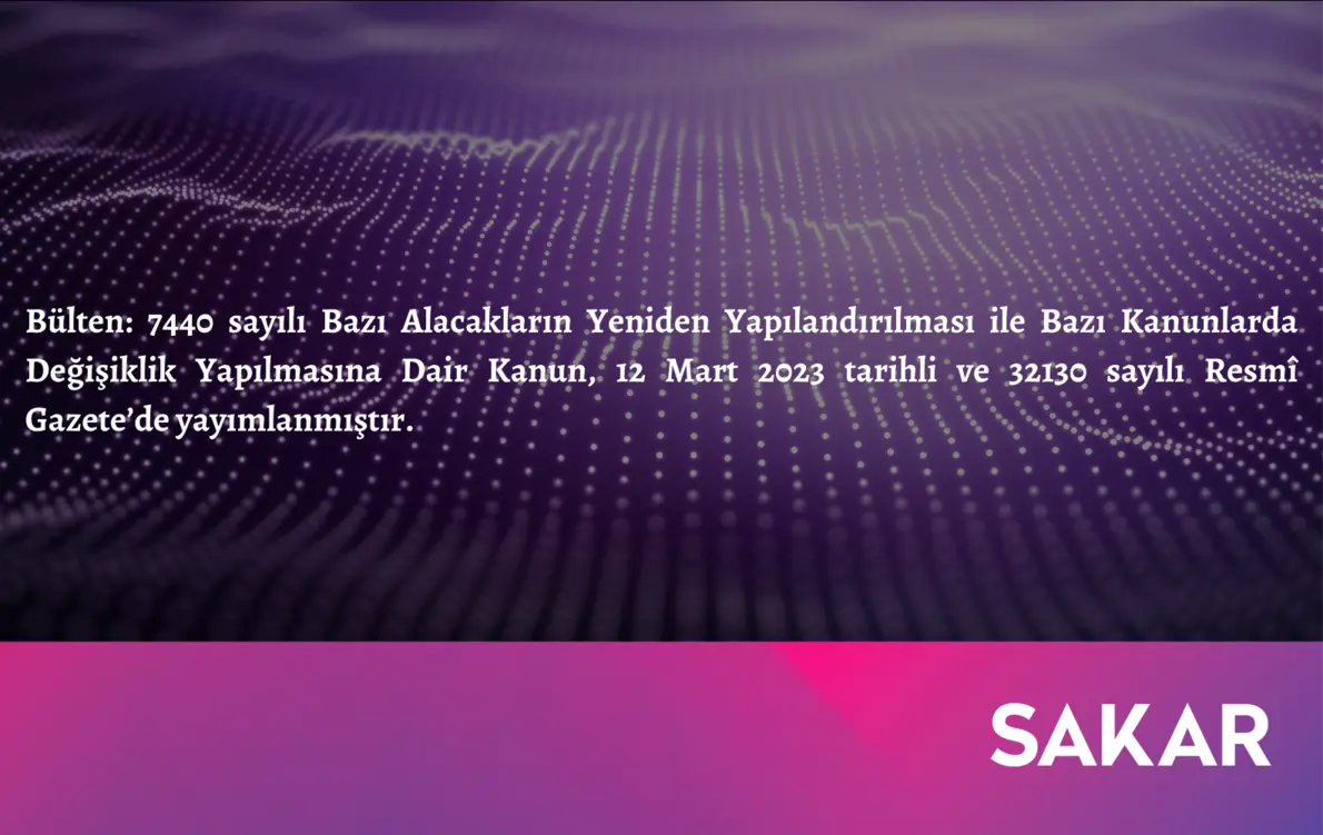 7440 sayılı Bazı Alacakların Yeniden Yapılandırılması ile Bazı Kanunlarda Değişiklik Yapılması